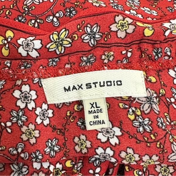 NWOT MAX STUDIO || Floral Flutter-Sleeve Maxi Dress Sz Xl - Picture 10 of 14